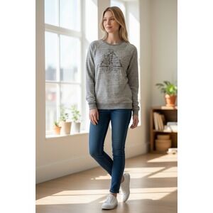 Harry Potter Universal Studios Deathly Hallows Back Zip Sweatshirt Grey Womens L